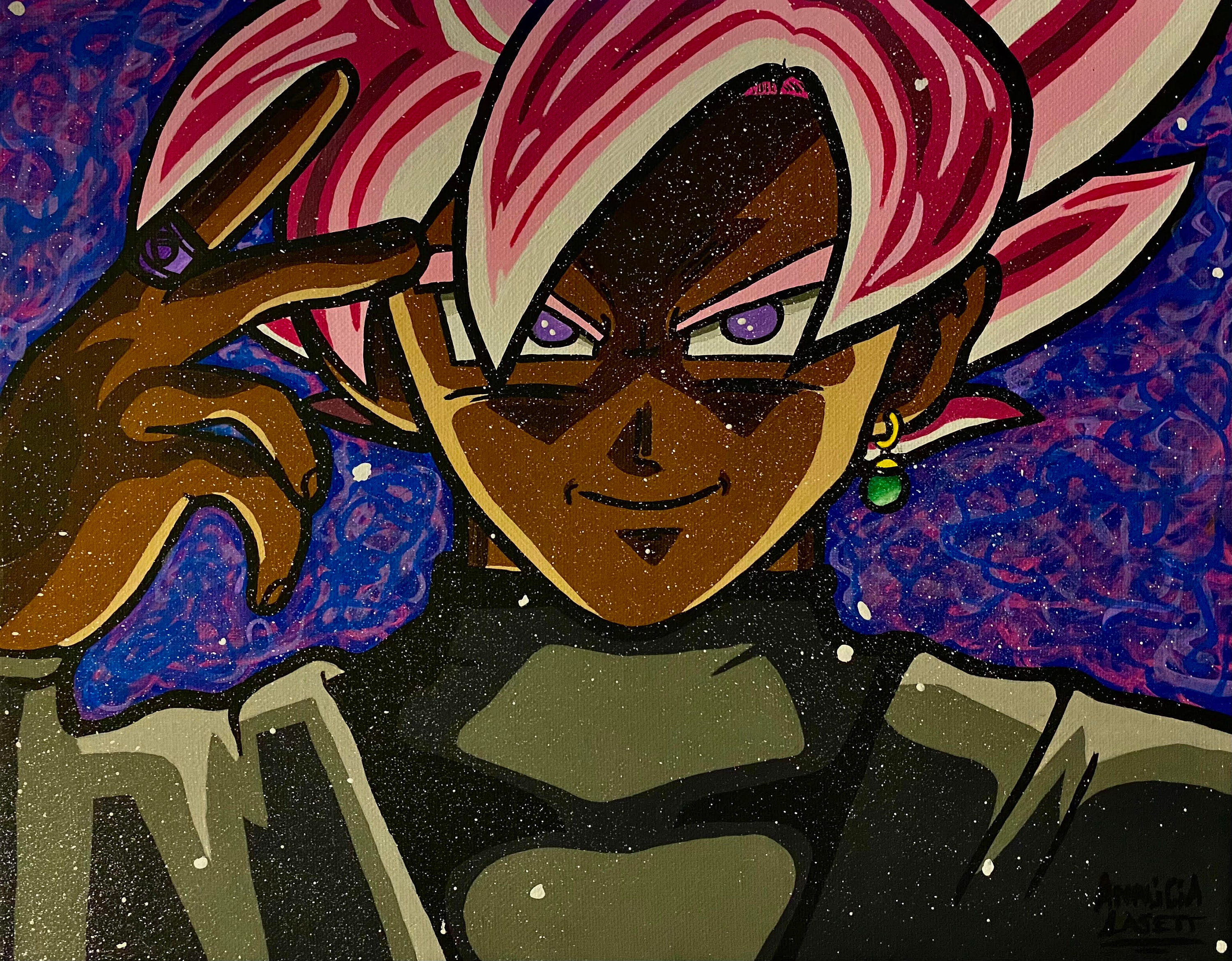 Dragon Ball Poster Goku Black SSJ Rose w/energy weapon 12in x18in Free  Shipping