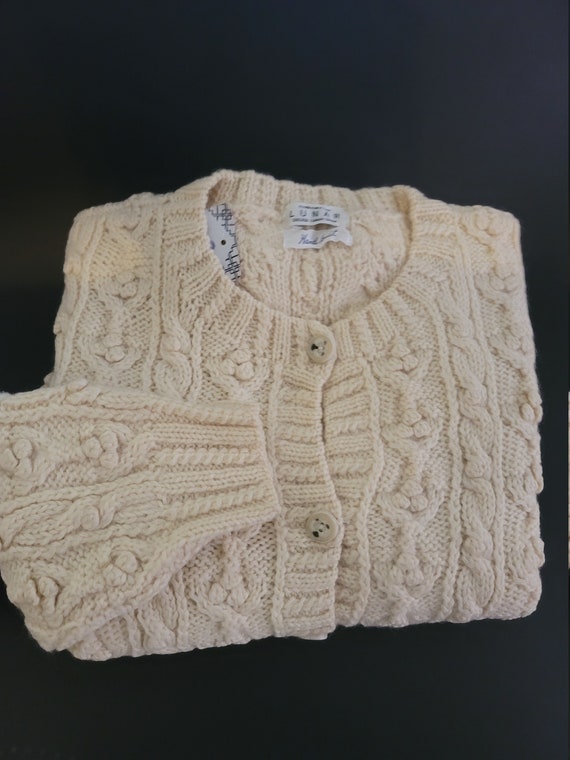 Chunky off white Hand Knit Sweater, Women Wool Ju… - image 6