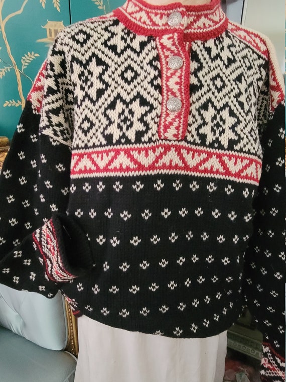 Vintage NORWEGIAN Sweater 100 Wool Etsy