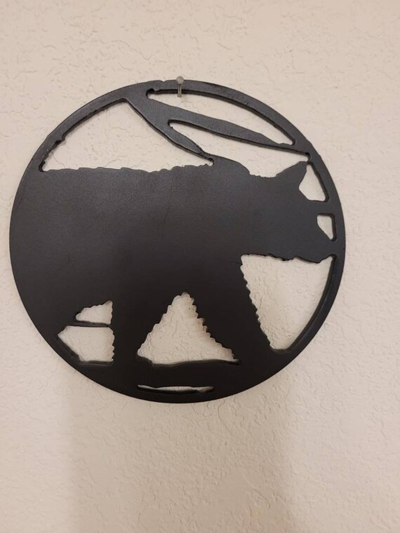 Black Bear Metal Wall Decor Etsy