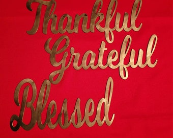Metal thankful grateful blessed sign