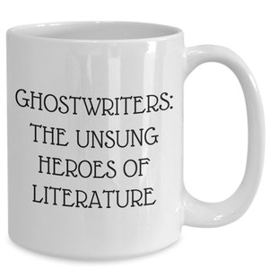 Ghostwriter-present, present till spökskrivare, litteraturens hjältar-mugg, manusförfattarpresent, författares mugg, present till honom, present till henne
