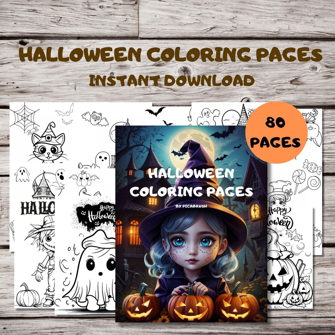 Halloween Coloring Pages for Kids Halloween Coloring Book for - Etsy