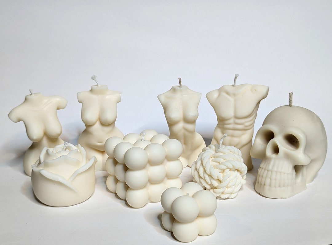 Soy Wax Pillar Candles, Bubble Candle, Skull Candle, Rose Candle, Fresh