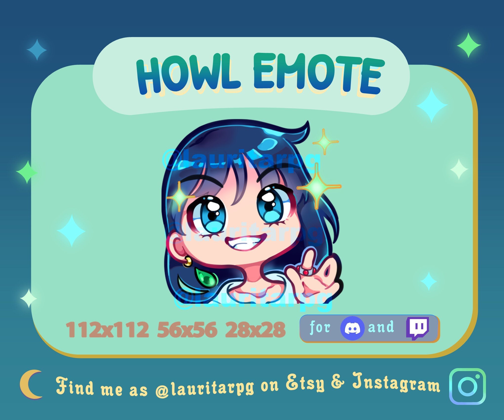 Howl Pendragon Emote / Chibi Howl With Dark Hair and Fair Skin - Etsy