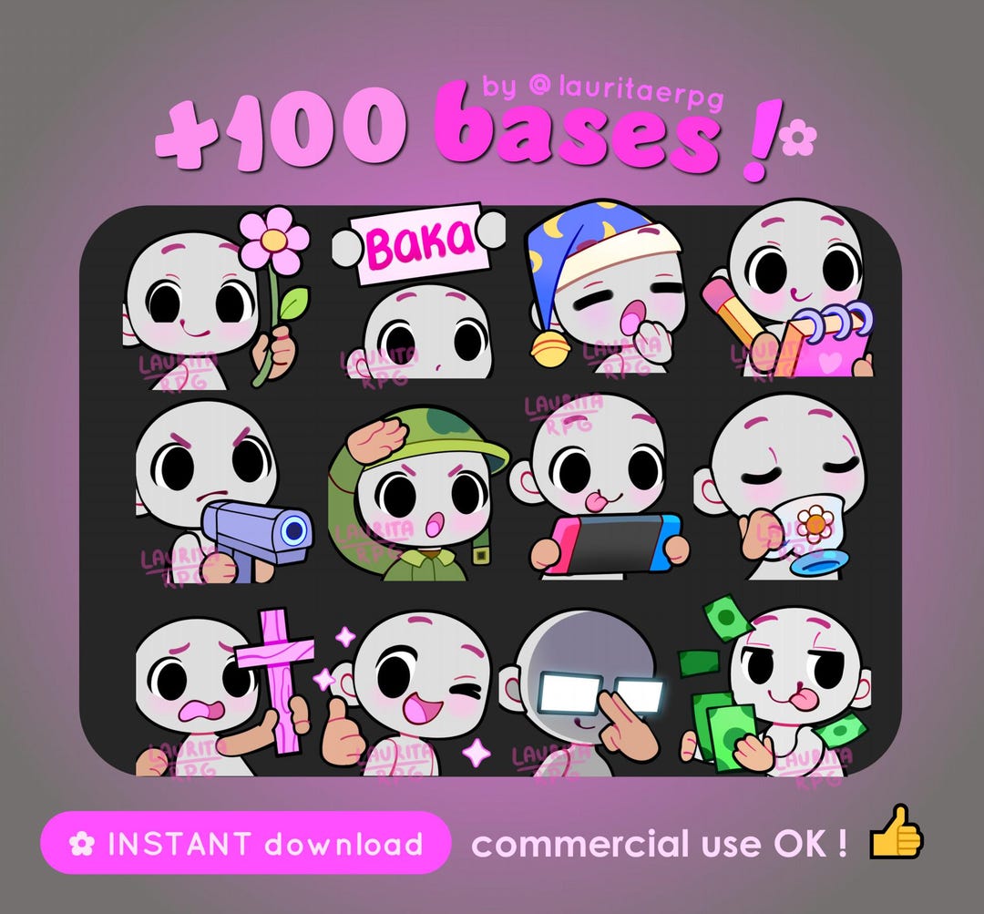 105 Emote DIY Your Own Emotes, Discord Stickers, Emote Templates