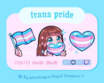 Trans Pride emotes for Twitch And Discord, lgbtqia emotes