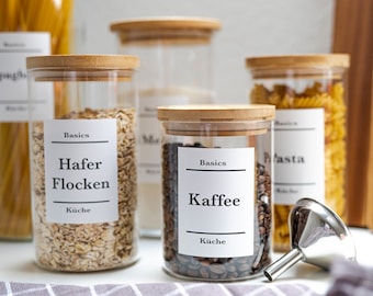 Küchen Etiketten, schöne Organisation Aufkleber, Basic Küchen Kollektion