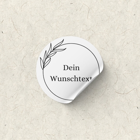 Personalisiertes Etikett rund, recycling Etikett, individuelle Aufkleber, nachhaltiger Sticker aus recycling Papier