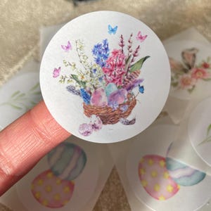 Runde Osteraufkleber aus Recyclingpapier, 4 Designs für Geschenke und  Selbstgemachtes, Perfekt für Frühling & Ostern – Umweltfreundlich