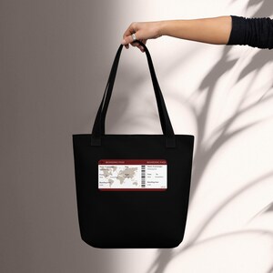 Tote bag design carta d'imbarco viaggiatori