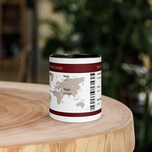 Tazza con manico 11oz (325ml) design carta d'imbarco aeroporto viaggiatori