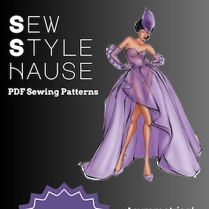 Asymmetrical Pleated Ball Gown Skirt PDF Sewing Pattern