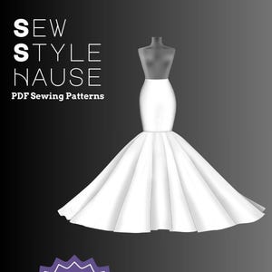 Sjöjungfrukjol med knäsöm PDF-sömnadsmönster