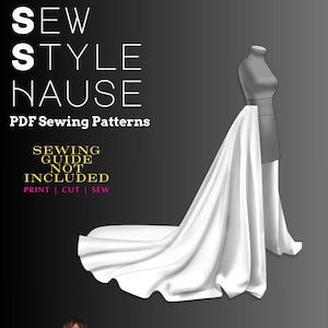 Open Front Detachable Overskirt PDF Sewing Pattern
