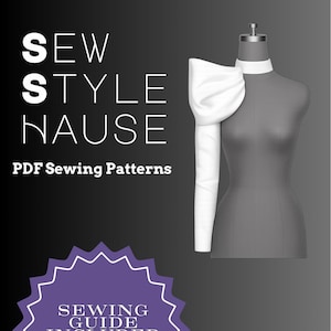 Patrón de costura en PDF para mangas abullonadas con lazo en el cuello