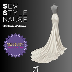 Dramatic 50in Train/Godet Dress Attachment PDF Sewing Pattern