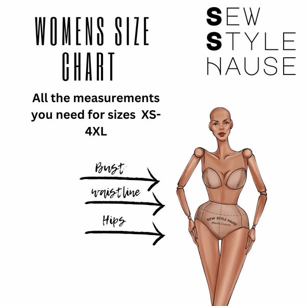 Measurement Size Chart XS-4XL