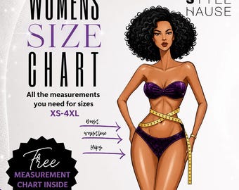 Measurement Size Chart XS-4XL