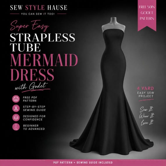 strapless mermaid dress pattern Strapless Couture Beaded Mermaid Gown With Overskirt 50204