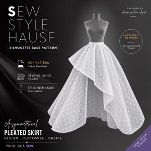 Asymmetrical Pleated Skirt PDF Sewing Pattern