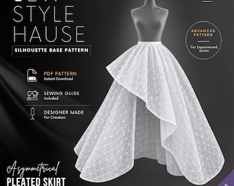 Asymmetrical Pleated Skirt PDF Sewing Pattern