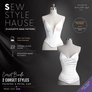 Korsettpaket/2 korsettmodeller | Gör-det-själv-korsettmall | PDF-sömnadsmönster