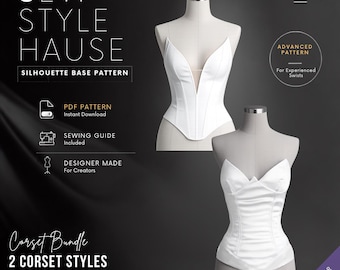 Corset Bundle/2 Corset Styles | DIY Corset Template | PDF Sewing Pattern