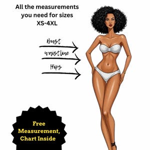 Measurement Size Chart XS-4XL