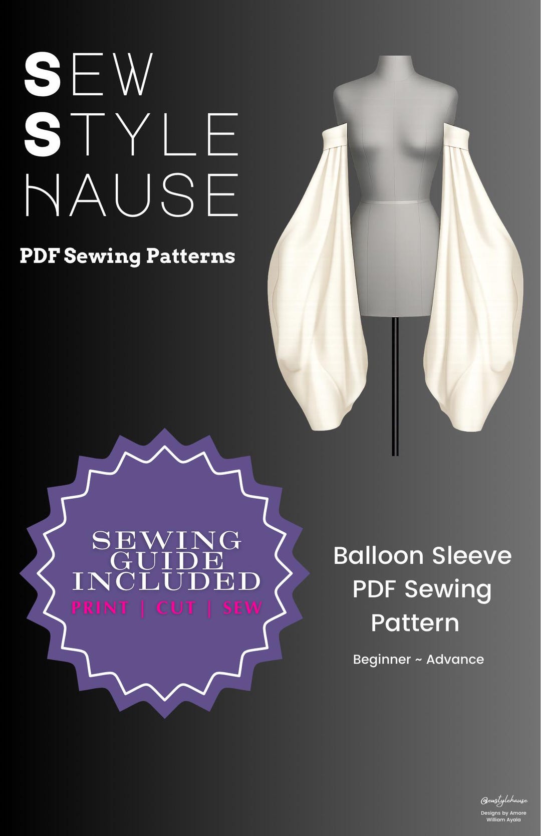 Balloon Sleeve PDF Sewing Pattern - Etsy