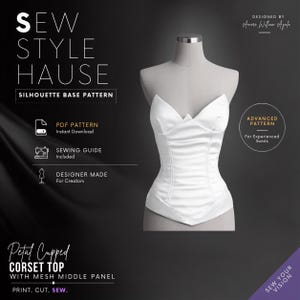 Petal Cupped Corset Top PDF Sewing Pattern