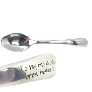 Engraved Personalised Teaspoons, Custom Text and Logo, Personalized Tea Spoon Gift, Spoons for Business Cafe Restaurant Hospitality Sector