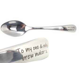 Engraved Personalised Teaspoons, Custom Text and Logo, Personalized Tea Spoon Gift, Spoons for Business Cafe Restaurant Hospitality Sector