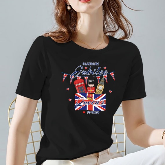 Platinum Jubilee Tshirt Queen Elizabeth 2022 Union Jack Crown Etsy