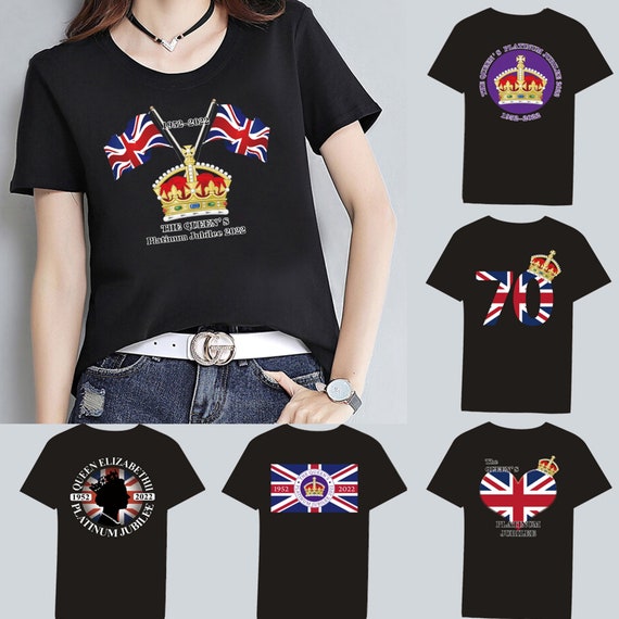 Platinum Jubilee Tshirt Queen Elizabeth 2022 Union Jack Crown Etsy