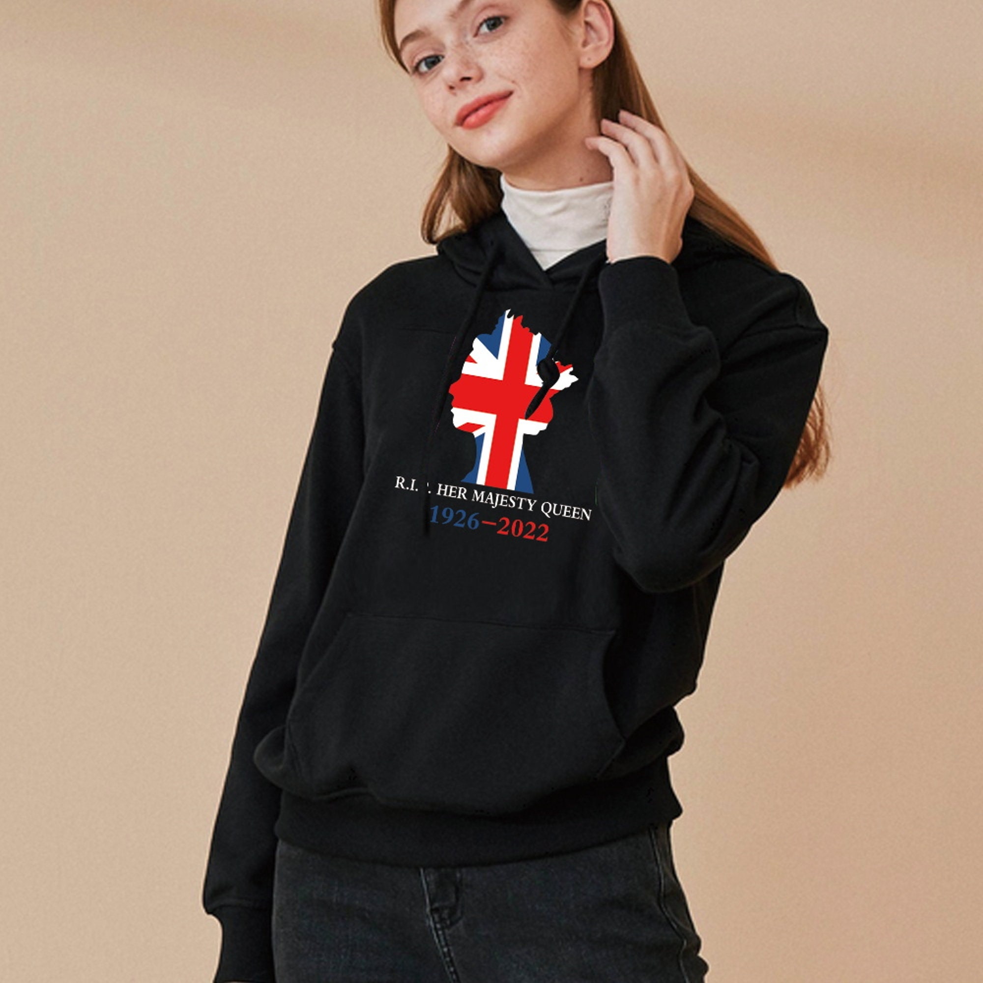 Discover Liz Rest in Peace Queen Elizabeth Crown Ladies Hooded Sweatshirt Hoodie RIP Her Majesty the Queen Elizabeth II 1926-2022 UK