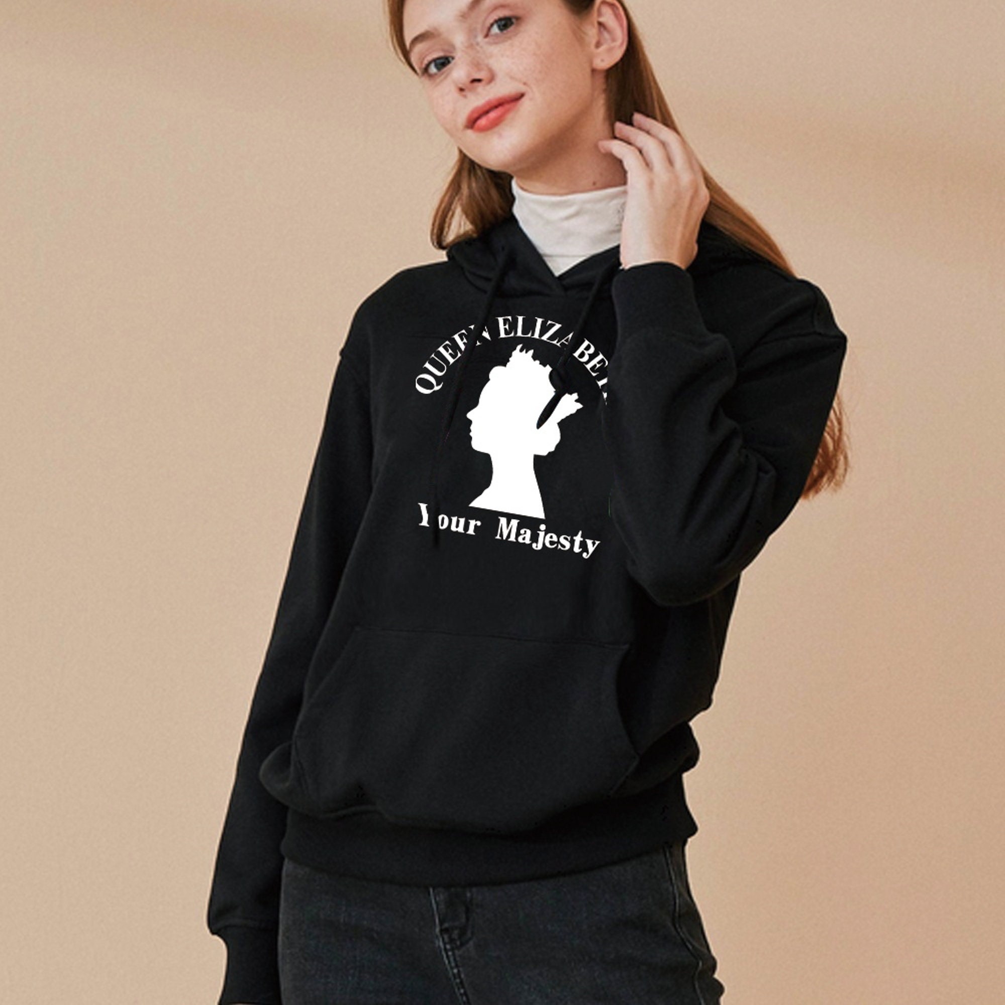 Discover Liz Rest in Peace Queen Elizabeth Crown Ladies Hooded Sweatshirt Hoodie RIP Her Majesty the Queen Elizabeth II 1926-2022 UK