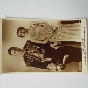carte postale KING GEORGE V1 REINE elizabeth vraie photo ancienne carte