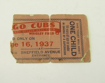 cubs tickets etsy
