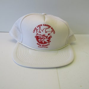 Vtg Las Vegas Lady Luck Casino Hotel Mad Money White Snapback Hat   6C