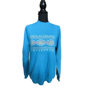 Vintage 80&#39;s/90&#39;s Jerzees Blue Scottsdale Arizona Shades of the West Sweatshirt