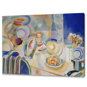 Robert Delaunay Portuguese Still Life  (1916) Classic Design Abstract Decor Reproduction Canvas Print Wall Art Wall Hanging