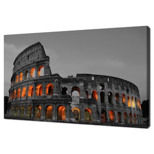 Beautiful Iconic Rome Colosseum At Night Italy Modern Design Home Decor Canvas Print Wall Art Wall Hanging