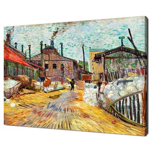Die Fabrik bei Asnieres (1887) von Vincent Van Gogh Reproduktion Wohnkultur Leinwand Wandkunst fertig zum Aufhängen