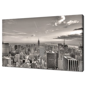 New York Skyline Aerial View Over Manhattan With Empire State Building Modern Design Home Decor Canvas Print Wall Art Picture Wall Hanging
