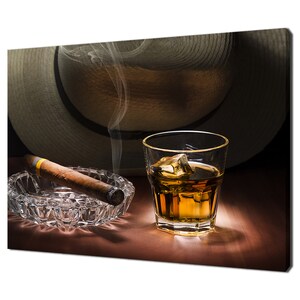Rum und Zigarre Moderne Küche Design Wohnkultur Leinwand Druck Wand Kunst Wandbehang