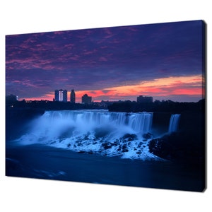 Sunrise Over Niagara Falls Waterfalls Ontario Canada Modern Design Home Decor Canvas Print Wall Art Picture Wall Hanging