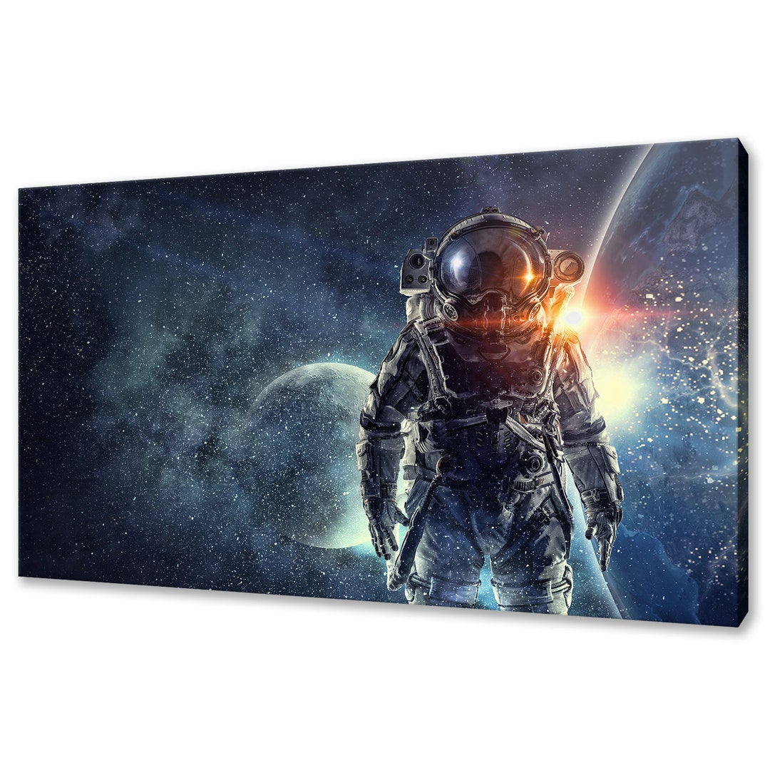 Astronaut in Outer Space Galaxy Stars Sun Modern Design Home Decor ...