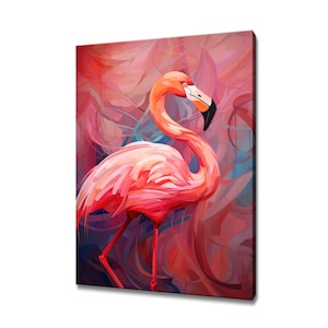 Beautiful Pink Flamingo Bird Painting Canvas Print, Birds Modern Design Home Wall Decor, Nature Canvas Print Wall Art, Gift For Bird Lover