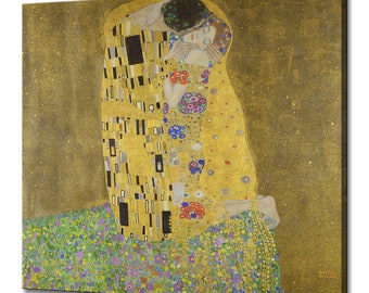 Gustav Klimt The Kiss 1907 Art Nouveau Reproduction Modern Style Canvas Print Wall Art Picture